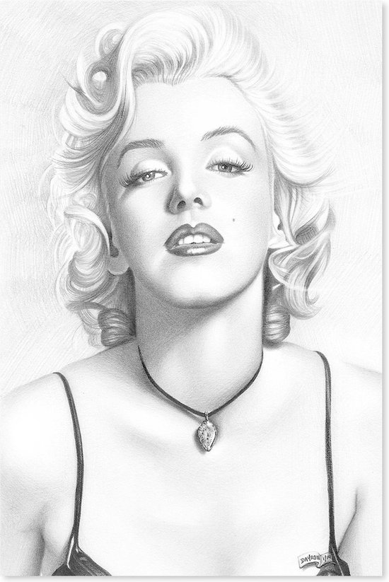 Schilderij Marilyn Monroe , Filmster , 2 maten , zwart wit , Premium print  | bol.com