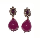 Oorbellen fuchsia | Swarovski | druppel hanger