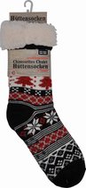 Kerstsokken - Happy dames huissokken - Extra Warm en zacht - Anti-Slip - Huttensocken Zwart - one size