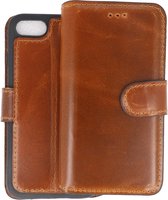BAOHU Handmade Leer Telefoonhoesje - Wallet Case - Portemonnee Hoesje voor iPhone SE 2020 / iPhone 8 - iPhone 7 -  Bruin