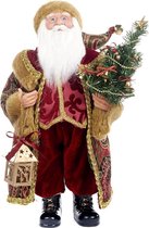 Goodwill Kerstman-Kerstpop Santa Claus Rood-Bruin H 40 cm