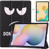 Tablet hoes geschikt voor Samsung Galaxy Tab S7 Plus - 12.4 inch - Tablet hoes en Screenprotector - Don't Touch Me