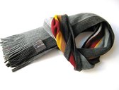 Heren sjaal banen zwart grijs donkerrood oker mokka | Gemaakt in Nederland