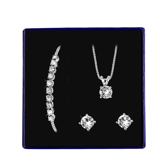 Ensemble argenté Cristal Swarovski blanc