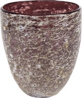 Plantenwinkel Vase Aya partner dark violet ronde glazen vaas 13x15 cm paars