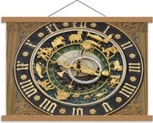 Schoolplaat – Astronomische Klok met Sterrenbeelden  - 60x40cm Foto op Textielposter (Wanddecoratie op Schoolplaat)