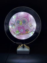 Diamond painting nachtlampje met spiegel - uil