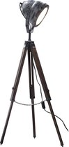 Statief vloerlamp 116 cm in metaal en hout, kleur grijs