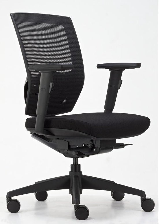BENS 807-Synchro-3 - Ergonomische Bureaustoel - Bureaustoelen voor volwassenen - Zwrat - Uitermate geschikt voor langere personen - Luxe Donati Mechaniek - GREENGUARD GOLD - Voldoet aan NEN-EN1335 & ARBO normen