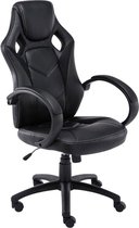 Game stoel - Gamestoel - Design - In hoogte verstelbaar - Kunstleer - Zwart - 62x66x120 cm