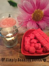 Reep (10 blokjes) waxmelts" Red Rose Inspired By Jo Malone"  parfumgeuren - Geurchips / Waxmelts / Wax Melts / Scentchips/Snap Bar