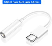 USB C naar Aux / Jack  ( 3.5mm ) - Zwart / Wit - Audio kabel - Adapter - USB Type C naar Audio - USB C naar Aux ( auto radio )