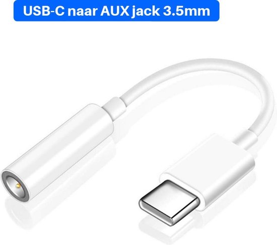 USB C naar Aux / Jack ( 3.5mm ) - Zwart / Wit - Audio kabel - Adapter - USB  Type C... | bol.com