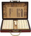 Afbeelding van het spelletje Mahjong - Gezelschapsspel - Koffer - Chinees -  144 Tegels - Spelbord