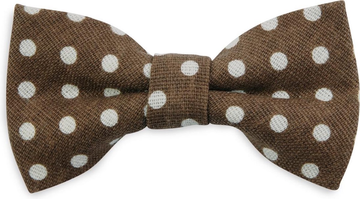 We Love Ties - Strikken - Kinderstrikje Doris Dot junior - bruin / wit