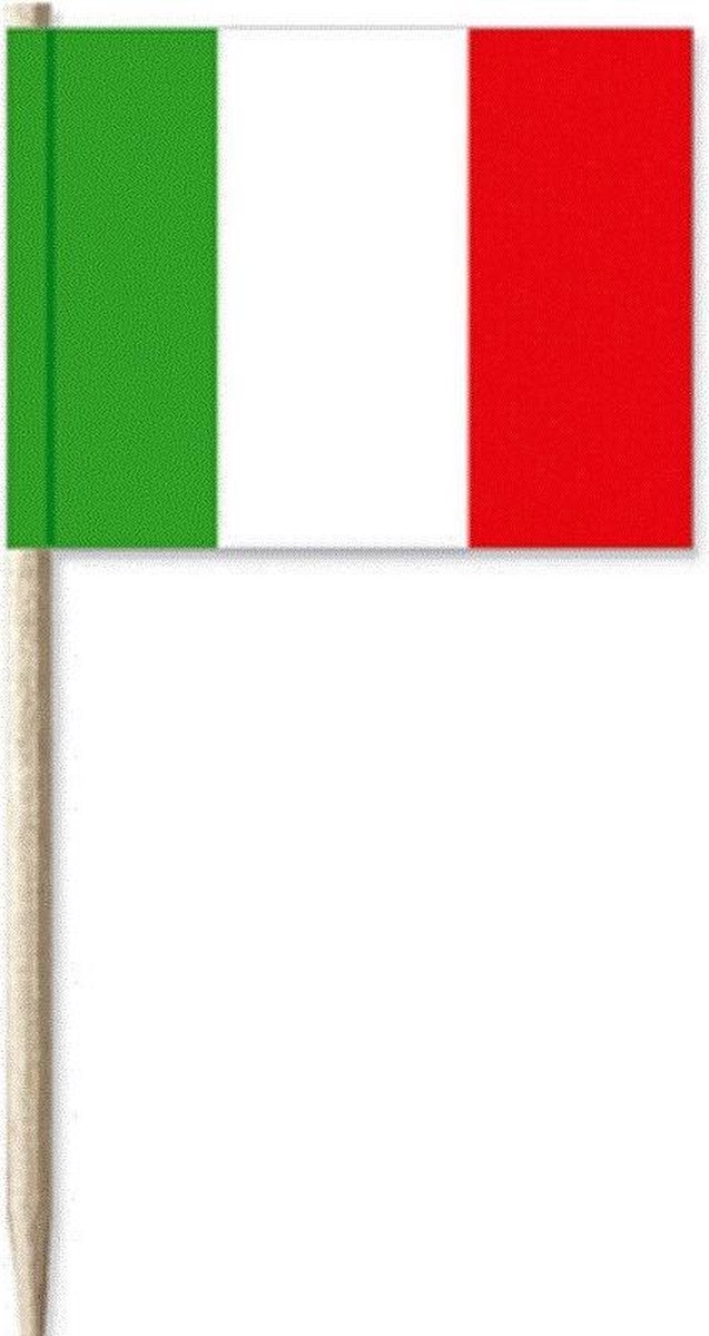 Cocktailprikkers Italie 50x stuks - Italiaanse vlag feestartikelen/versieringen - Shoppartners