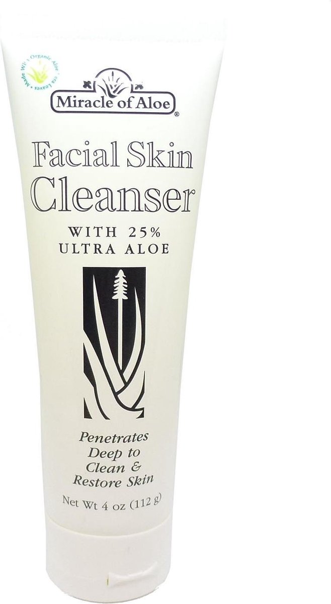 Miracle of Aloe Facial Skin Cleanser 4 Oz with 25% Aloe Vera Gezichtsreiniging Reiniging Reiniging - 112g