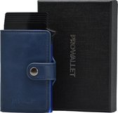 ProWallet Plus Deluxe - Pasjeshouder - 8 Pasjes + Briefgeld - RFID Creditcardhouder - Blauw - Inclusief Luxe Cadeaubox