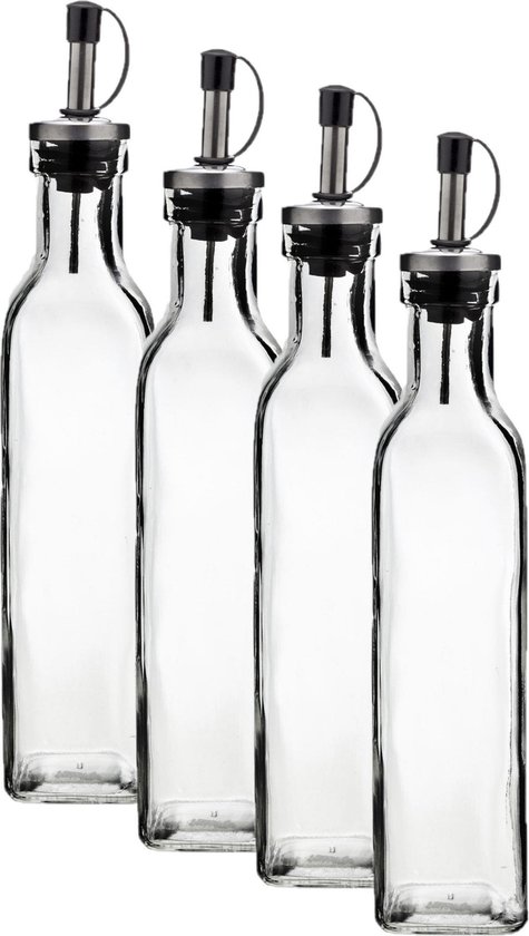 6x Tafeldecoratie flessen 300 ml - en azijnflessen voor in de... | bol.com