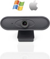 Webcam HD + GRATIS lens cover - Thuis & Werk - Microfoon - Op of naast computer - Webcamera  - PC - USB - Vergaderen