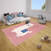 Kindervloerkleed alpaca Smile - roze 80x150 cm