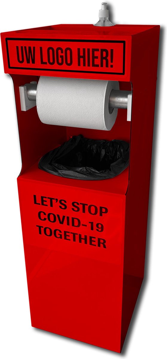 Hygiene Desinfectie Zuil Rood/ schoonmaakstation