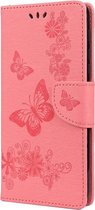Vlinder Book Case - Motorola Moto G9 Play Hoesje - Pink