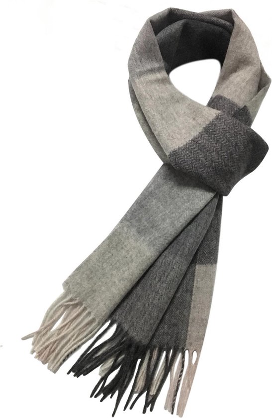 Helaas Maak het zwaar Conclusie Mooie heren sjaal Herringbone|Wollen shawl|Visgraat|Grijs Antraciet |  bol.com