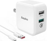 USB Stekker Lader | Quick Charge 3.0 | 2 poorten | US Plug