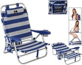 Folding Chair 118451 Aluminium White Blue (62 X 62 x 23/74 cm)