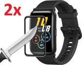 Full Cover 3D Edge Curved Screen Protector Hoes Geschikt Voor Huawei Watch Fit - Optimale Rand Tot Rand Display Bescherming - Display Beschermer - Schermbeschermer - Set Van 2 Stuks