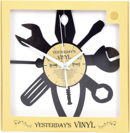 Lp-wandklok met gereedschap - vinyl klok 12 inch - 27 CM | bol.com