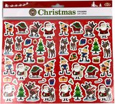 Stickervel - Kerst met glitters - Rood - l 29 x h 21 cm