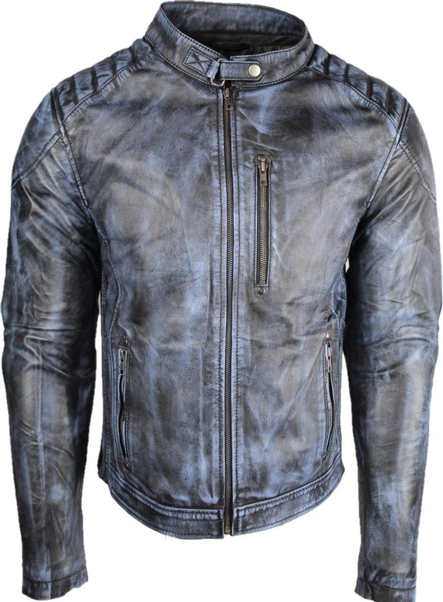 Urban 5884® - Gio Denim Lams Leer Biker Jack - M