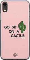 iPhone XR hoesje siliconen - Go sit on a cactus | Apple iPhone XR case | TPU backcover transparant