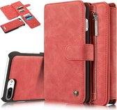 Leren Wallet iPhone 7/8 Plus  - Rood - Caseme