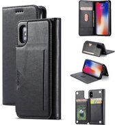 Lederen portemonnee bookcase  iPhone Xs Max - zwart