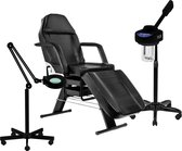 MBS Behandelstoel volledige set - Professioneel - Manicure - Pedicure - Gezichtsbehandeling - zwart - Incl. Hoes - Loeplamp - Vapozone(50)