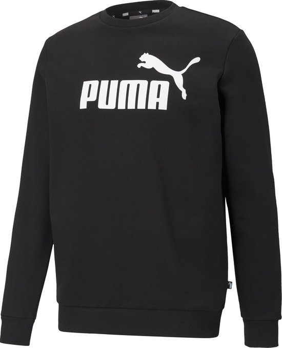PUMA ESS Big Logo Crew FL Heren Trui - Zwart - Maat XL