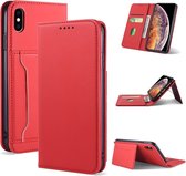 Bookcase met kaartsgleuven iPhone Xs Max - Rood - Caseme