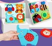 8-in-1 verschillende sets EXtra grote en dikke houten puzzel - Zeeleven & Insecten dieren puzzel voor peuters vanaf 0.5 jaar