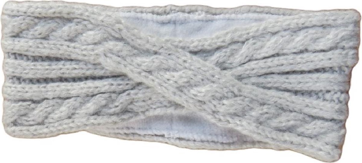 Haarband gebreid met brushed effect, fleece voering binnenin.