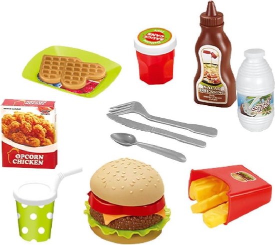 JollyLife - Fastfood set - Speelgoed keuken accessoires - Large - 24 delig |