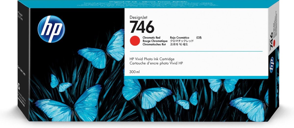 HP 746 chromatisch rode DesignJet inktcartridge, 300 ml