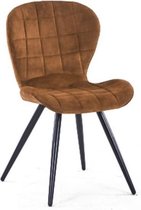 Sfeervolle Eetkamerstoel - Eetkamerstoel - Eetkamer - Stoel - Keuken - Eetkamer - Woonkamer - Keuken stoel - Comfort - Design - Industrieel - Landelijk - Comfortabele stoel - Cognac - 50 cm b