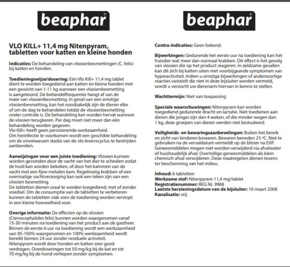 Beaphar - Kleine Hond/Kat - Tot - 6 Tabletten | bol.com