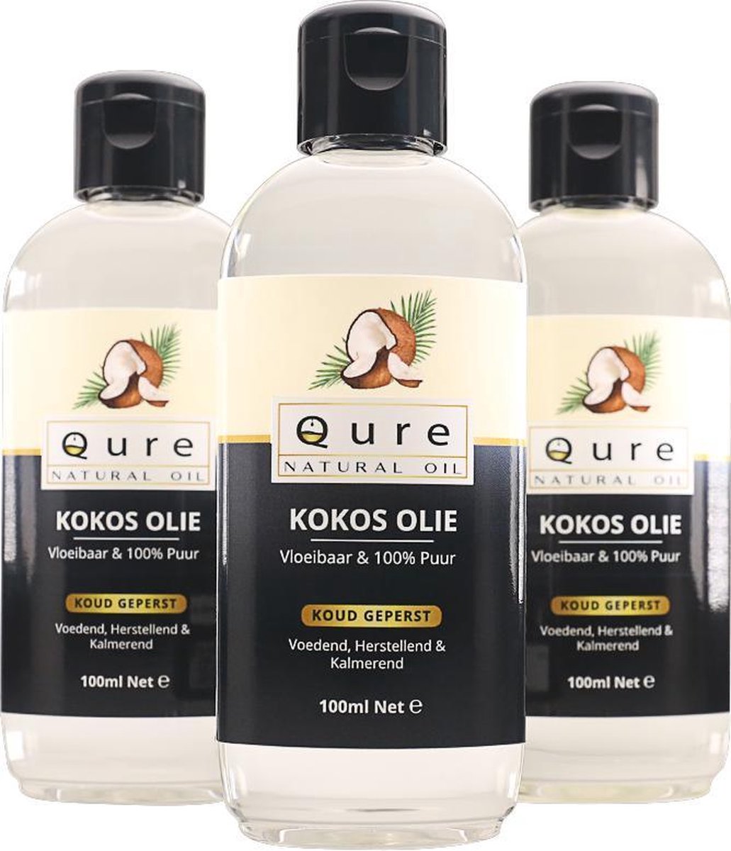 Kokosolie 100ml 100% Puur en Vloeibaar MCT Kokos Olie voor Haar, Huid en Lichaam
