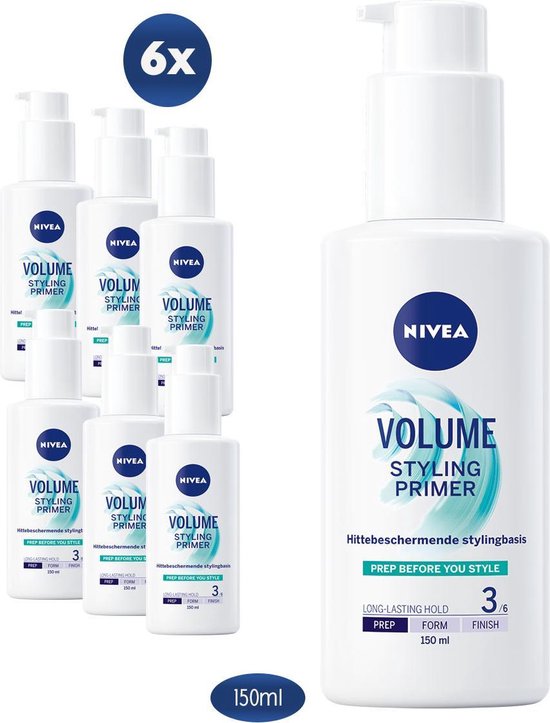 NIVEA Volume Styling Primer - Heat Protection - 6 x 150 ml -  Voordeelverpakking | bol