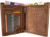 Lundholm Leren portemonnee heren leer - staand model - hoge kwaliteit leer portefeuille Bruin