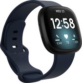YONO Bandje geschikt voor Fitbit Versa 4 / 3 / Sense – Siliconen – Donkerblauw – Small